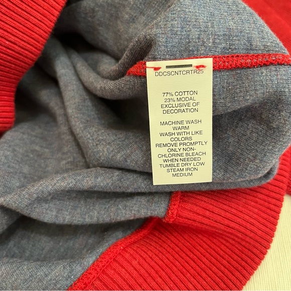 Cremieux Red Cotton Modal Blend Red Quarter Zip Sweater - Picture 4 of 7